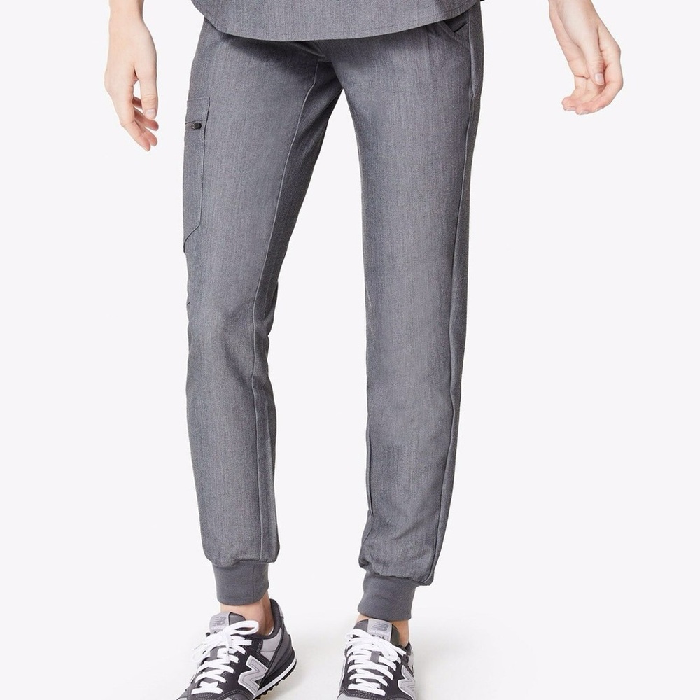 Figs Heather Gray Zamora Joggers w/Grey Drawstring